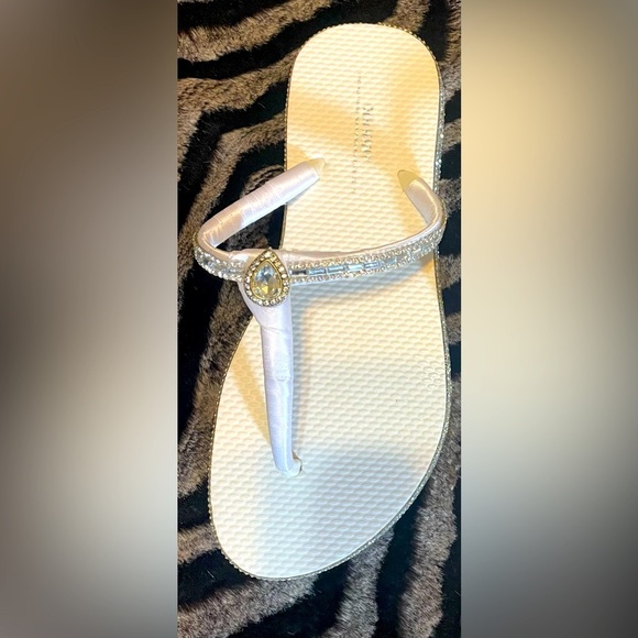 "Your Tears Not Mine" Custom Designer Bling Flip Flops/ Sandals - Picture 1 of 3